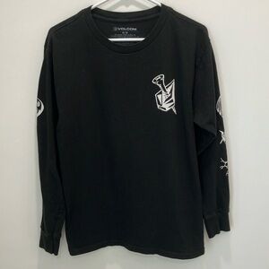 Volcom Black Long Sleeve with White Graphics